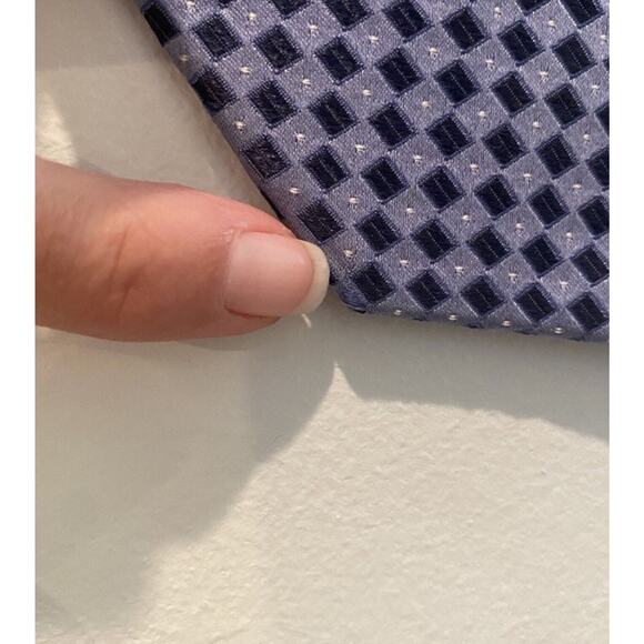 Murano 100% Silk Tie Blue Check Made In USA READ - Picture 12 of 12